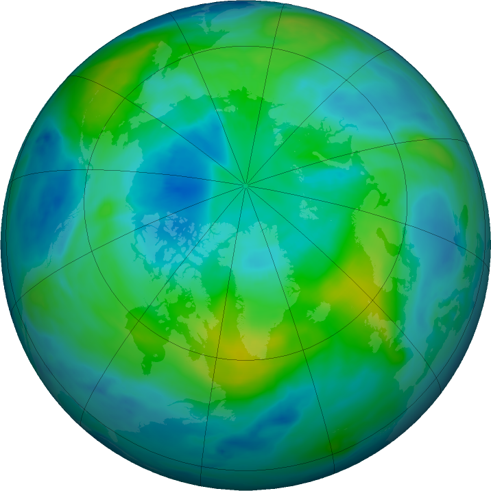 Arctic ozone map for 06 October 2018